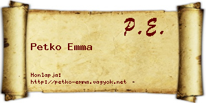 Petko Emma névjegykártya